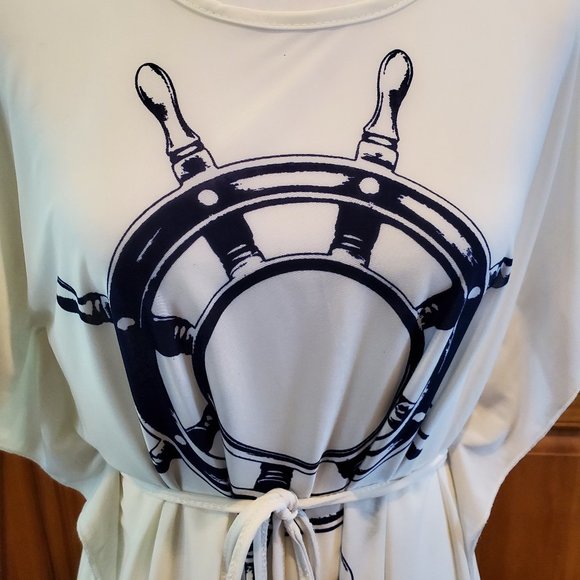 Nautical Swim Suit Cover Up - Picture 2 of 13